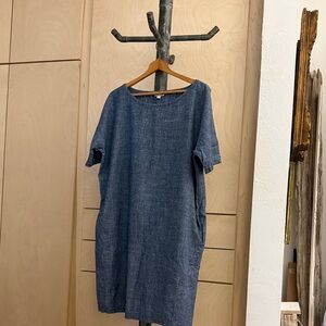 Eileen Fisher Denim Blue Midi Dress